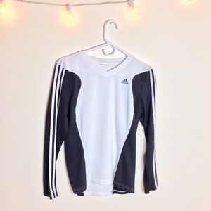 Adidas Black And White Long Sleeve Athletic Top
